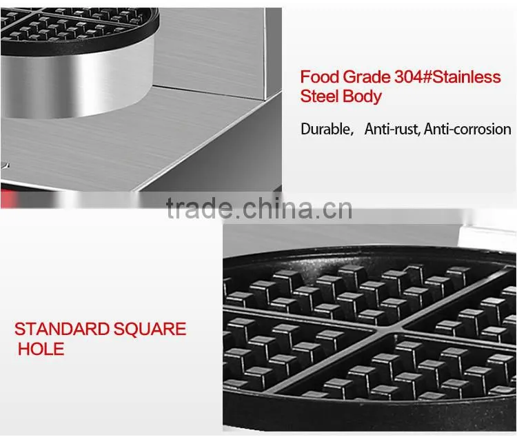 ITO-WM02 220V Table Counter Top Dual Round Head Stainless Steel Automatic Electric Commercial Waffle Baker for Sale