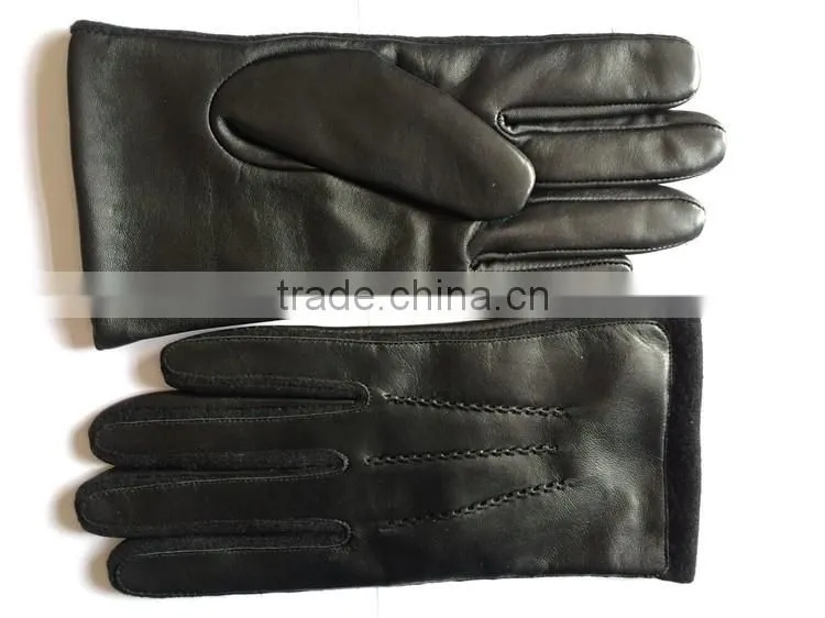 Mens suede leather gloves with cashmere lined For Workout