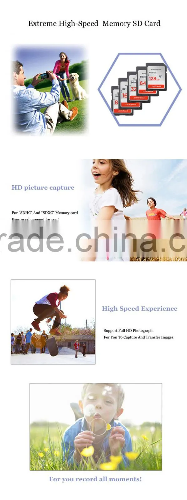 High speed camera memory card for sandisk flash sd memory card class 10