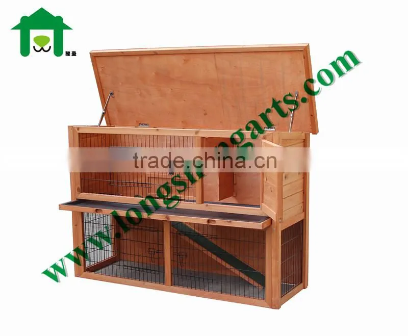 Double decker wooden rabbit house