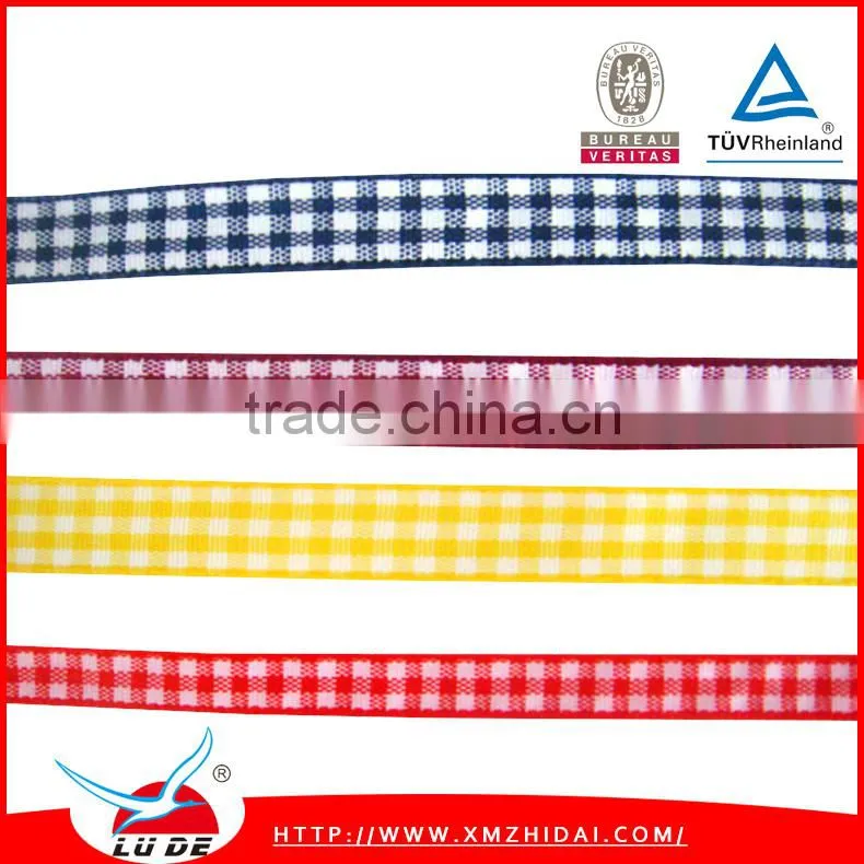 2015 Direct factory Garment or Gift Packing plaid ribbon /tartan ribbon