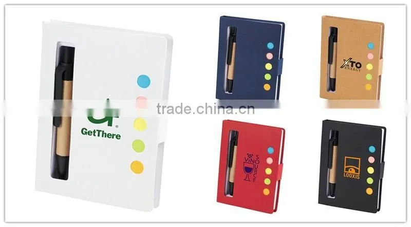 Recycled hardcover tear off notepad with pen