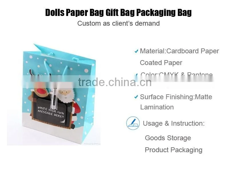 Cheap Personalized Eco Friendly Fancy Recycle Paper Christmas Gift Bag