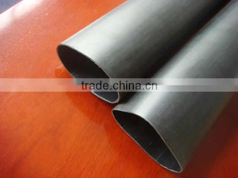 Heat shrinkable medium wall tubing with adhesive lined