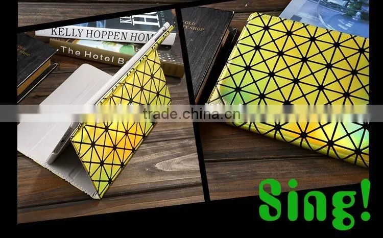 For iPad Mini Sleeve Leather Case Laser Drilling Flip Stand Cover Wallet Case