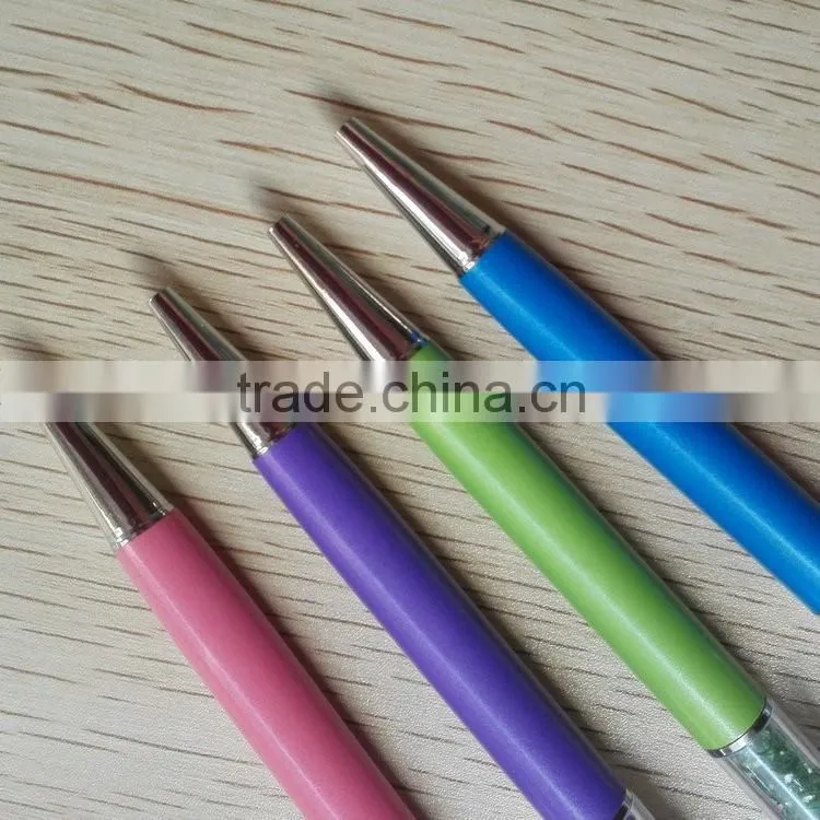 Top selling products metal clip 4 colors stylus pen upper inner is crystal
