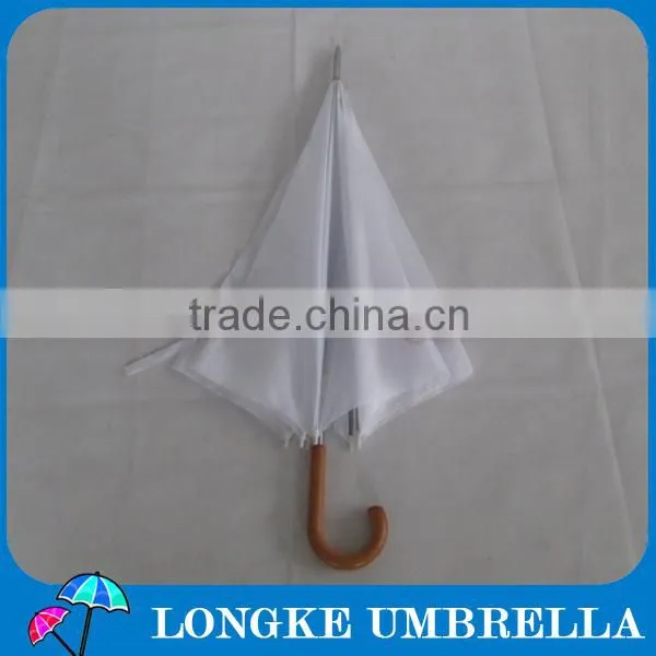 75cm solid color manual open Wooden handle golf umbrella
