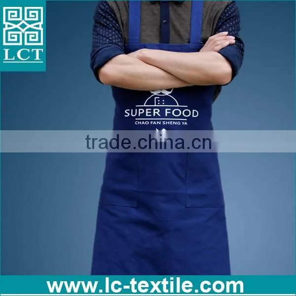 personalized navy blue polyester cotton chef cooking back cross bib apron