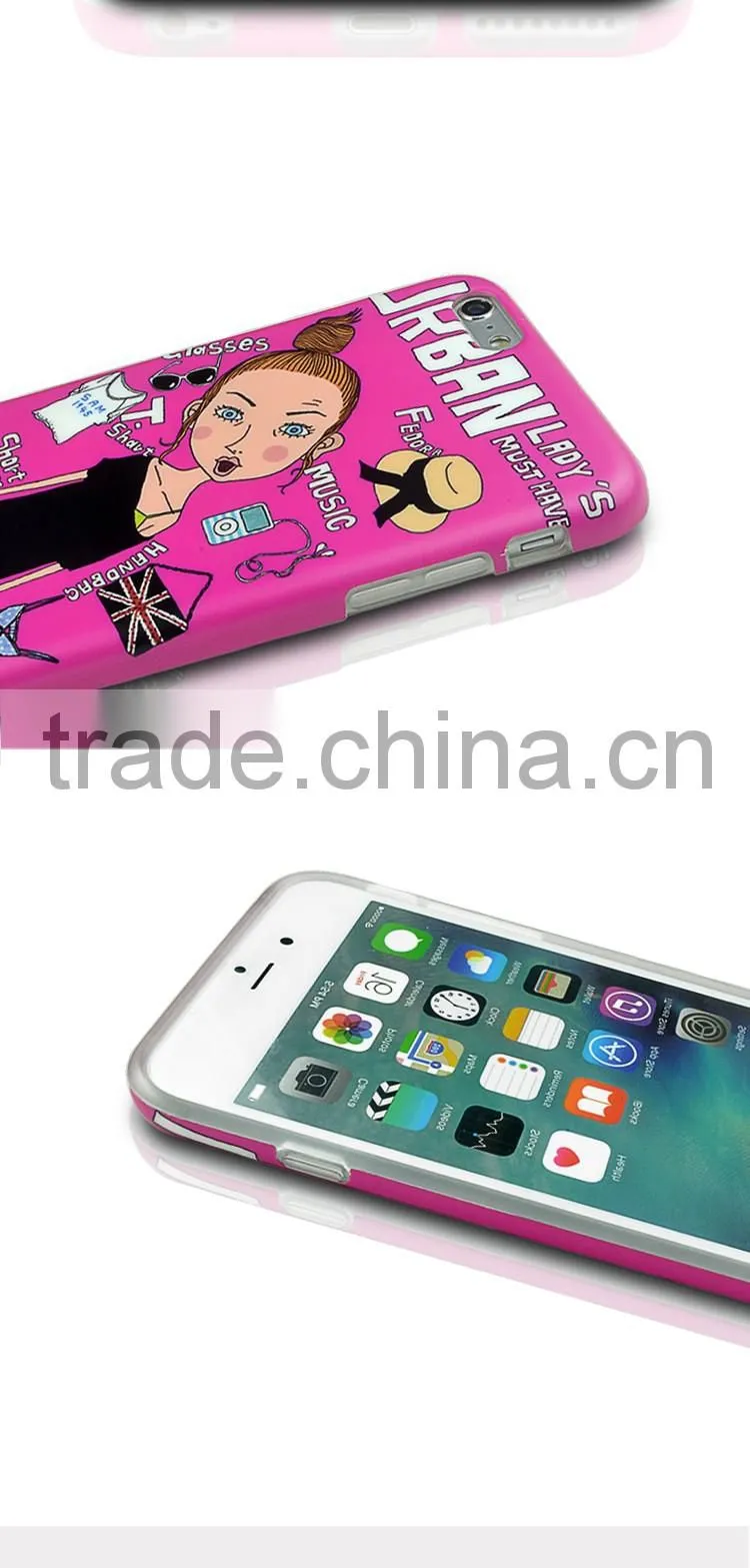 1.5mm Ultra Slim Carton TPU Phone Case for iPhone 6 Plus, Custom 3D IMD Printing Cell Phone Case for iPhone 7