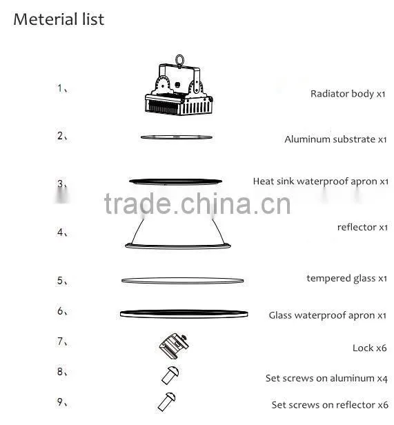Shenzhen Supplier 100W Led High Bay Light led light warm white Industrial Led Light Price 100w With 3 years warranty