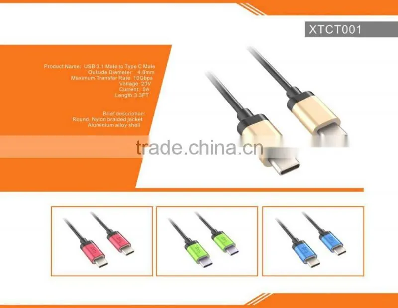 New arraival USB type c to type-c 3.1 cable