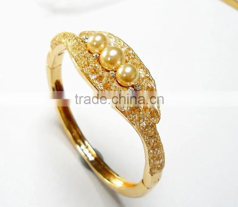 Dubai Gold fashion Jewelry 18 K Gold Plated jewelry 925 silver bangle fashionable jewelry