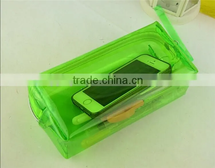 wholesale promotional clear plastic transparent unbranded pattern pencil case for office