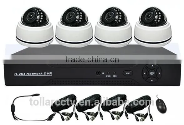 4ch cheap plastic dome and nvr recoder 720p cctv kit