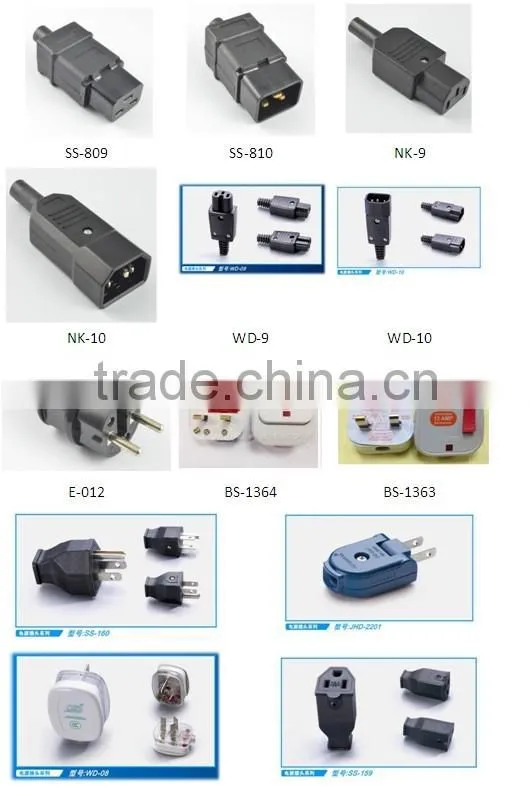 Hot selling alibaba Schuko Germany France plug power adapters 2 round pin europe 16A 250V plug adapter