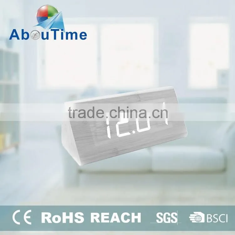 Multifunction wooden led clock made in China