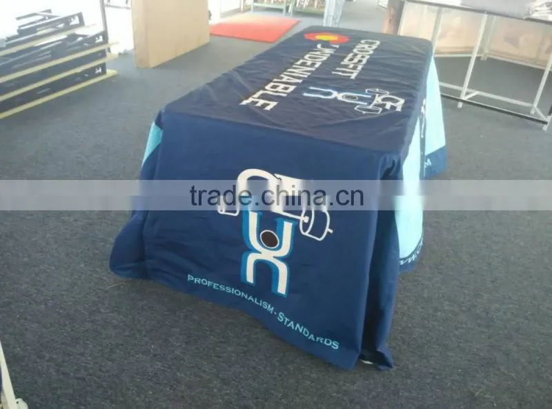 Customized size digital printing draped Table Cloth advertising