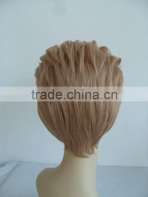 Top quality synthetic hair short ladies wig without bangs
