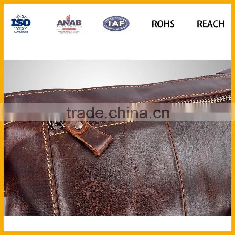 Golden Supplier Promotional elegant PU Brown Multilayer Waist Bag for Men and Women