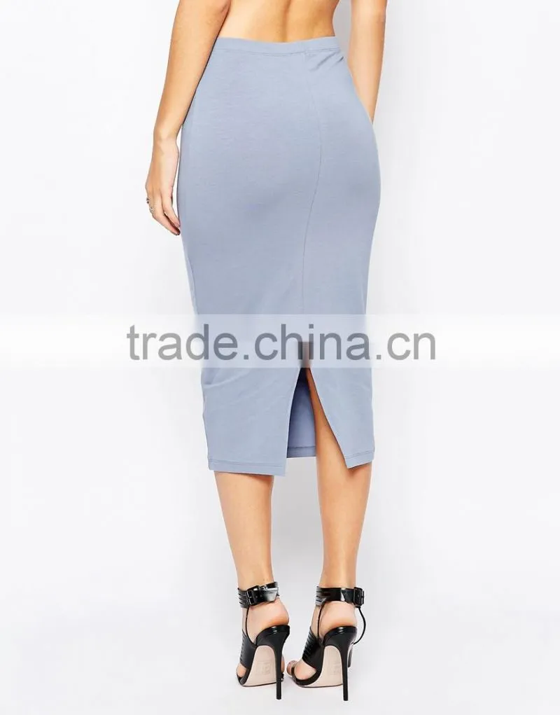 mature lady midi Pencil Skirt Jersey Stretched maxi skirt