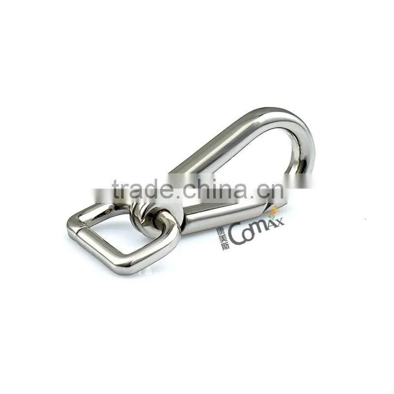 Shiny silver simple flat metal hook for handbag and luggage