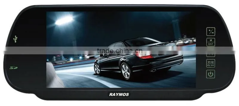 Auto electronics 7 inch car rear view mirror car mp3 player with bluetooth