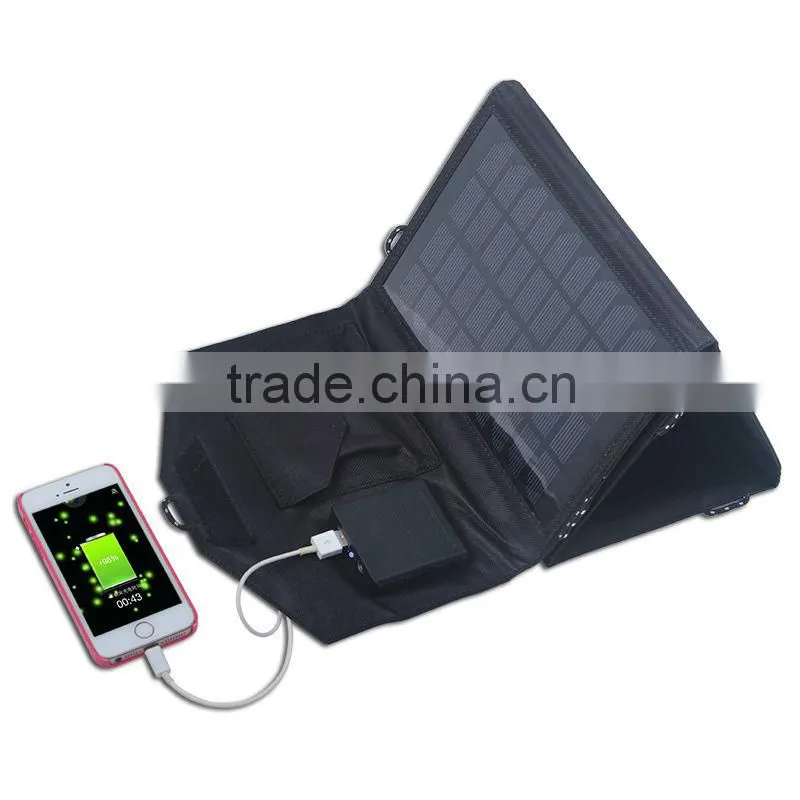 dual usb port solar charger foldable 14w
