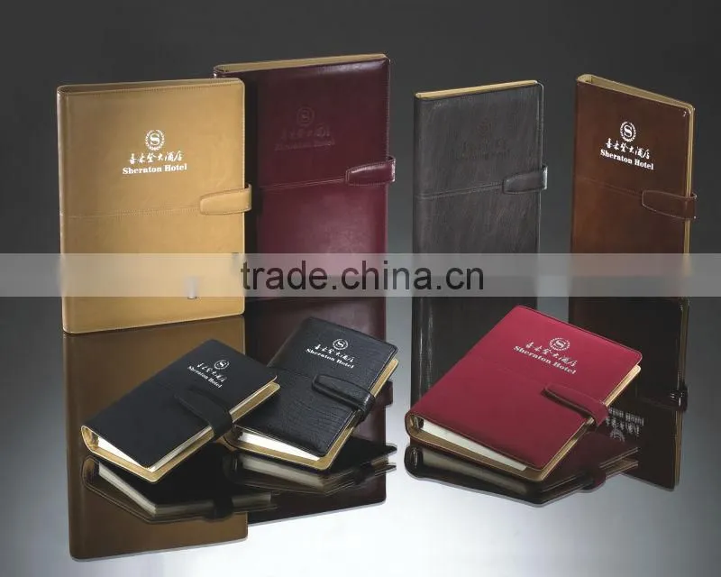 high quality a5 leather loose-leaf buiness notebook with magnet for promotional