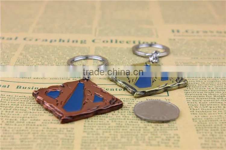 Popular dota PC game keychain alloy bright color metal keychain dota 2 keychain