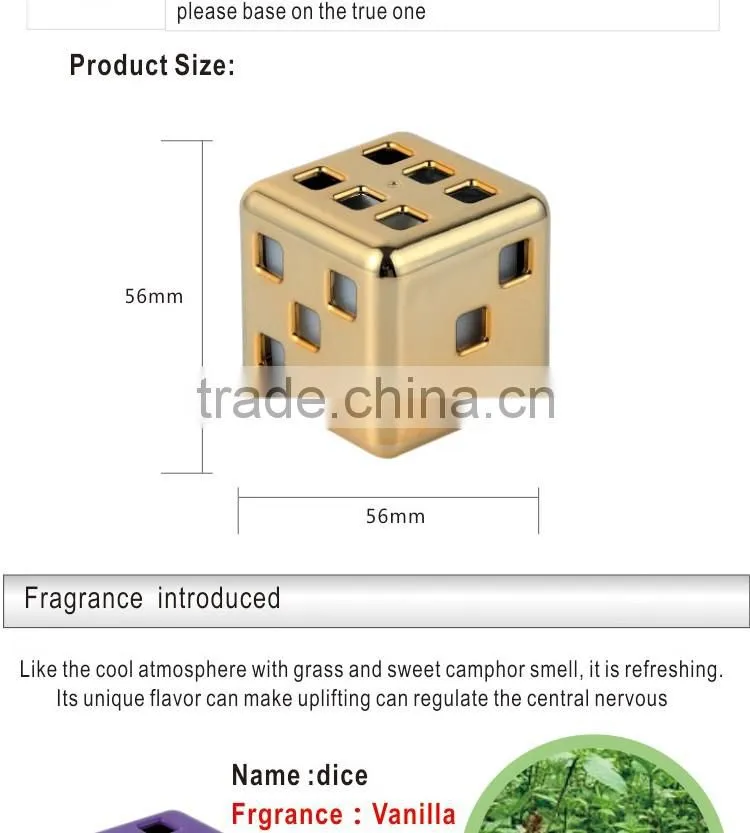 2016 fashion high end dice shape solid air freshener