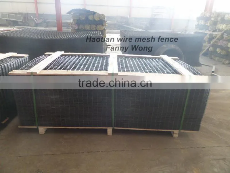 hot sale black flat welded wire mesh panel fence panel construction panel