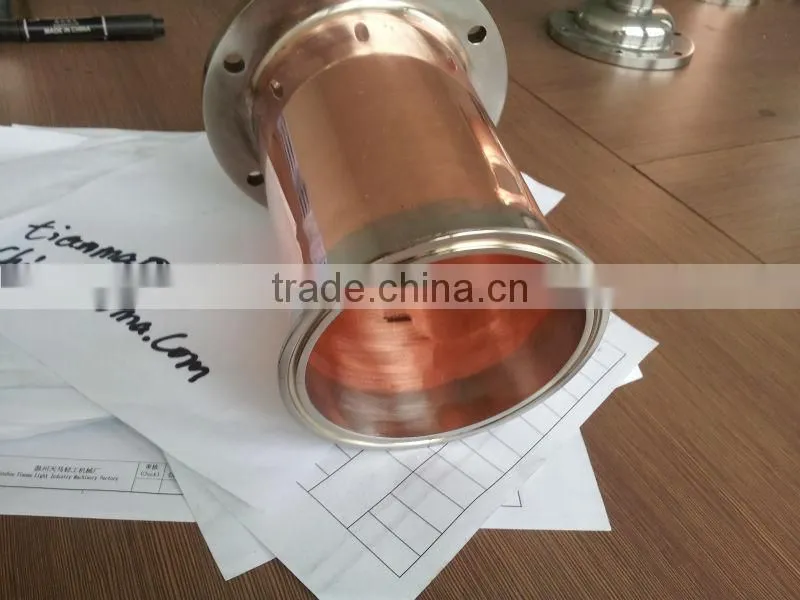 red copper column in distillation equipment for vodka