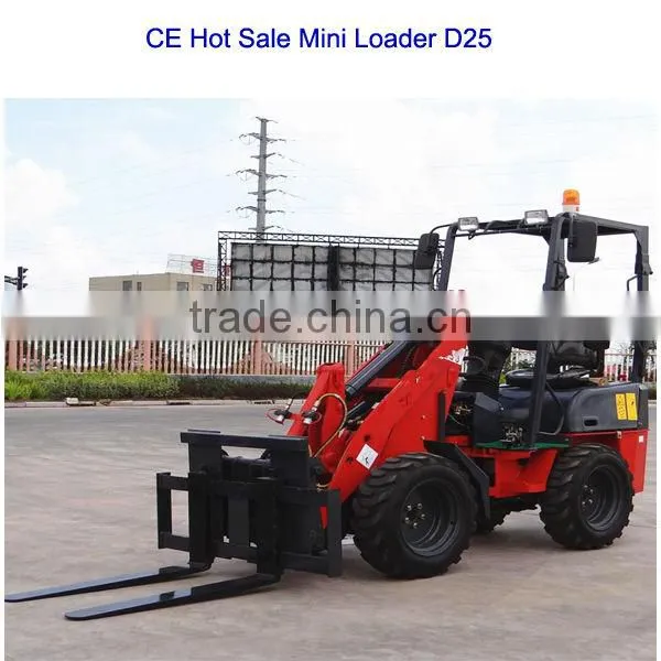 CE D25 multi-functional mini wheel shovel loader
