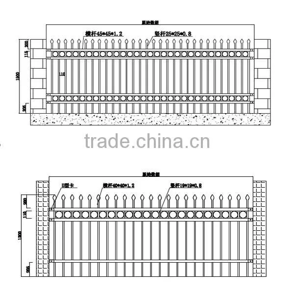 galvanized tubular pressed speaer security fencing