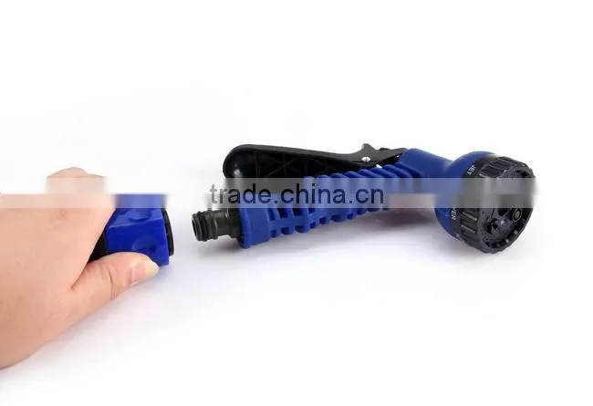 25 Feet Blue Expand Expanding Flexible Garden Water Hose Nozzle