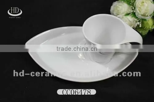 porcelain coffee cup with snack dish