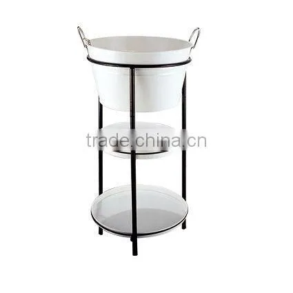 3 layer Round Galvanized Steel & Power Coating Beverage/beer Ice Tub With Stand & Tray