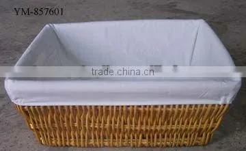 Fabric Lined Wicker Storage Basket