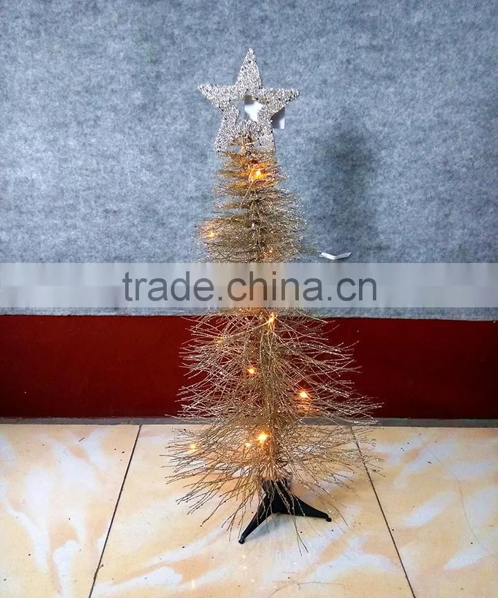 Glitter artificial flocked christmas trees With Ornaments