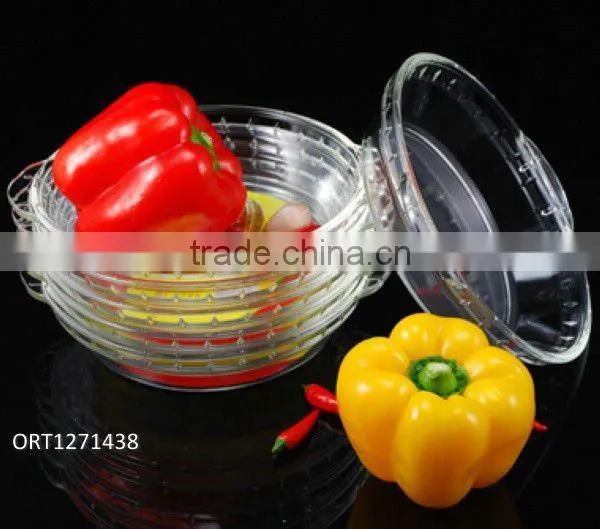 High Quality Clear glass fruit bowl with glass lid