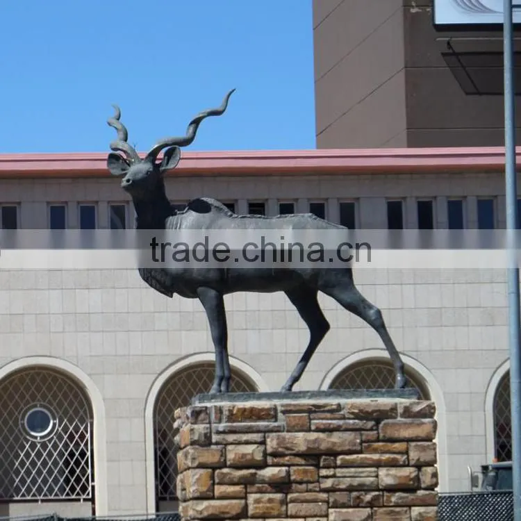 animal metal bronze garden metal craft life size antelope statues