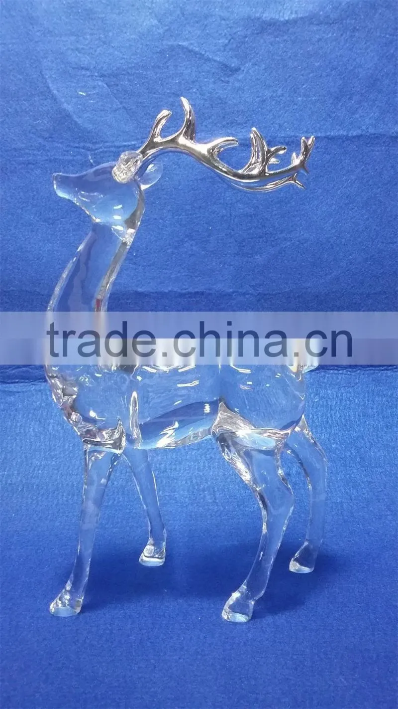 clear acrylic artificial standing raindeer