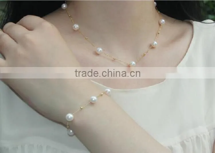 cheap 11-12 mm freshwater pearl necklace and bracelet sets