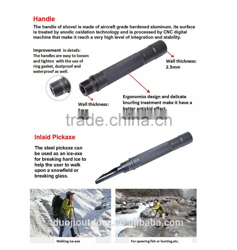 2015 Multifunctional Garden Shovel Patent Shovel Multifunctional Garden Hammer Hoe Knife Saw Flashlight Screwdriver Garden Tool