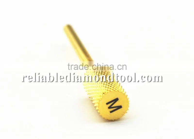 Type Medium Total Length 40MM Shank Diameter Barrel Ball Golden Carbide Burr for Nail HUAXING JIANGYIN