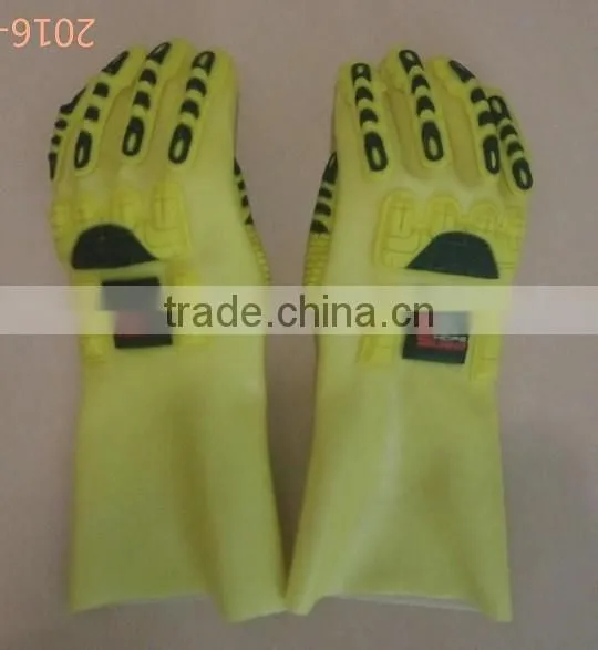 SunnyHope PVC coated oil resistant TPR Impact Gloves