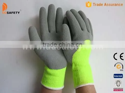 DDSAFETY 10 Gauge Acrylic Fiber Gloves Knitted Gloves With Late 3/4 Coated Open Back