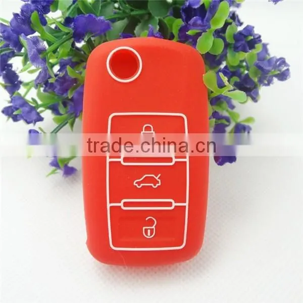 Silicone remote key covers For Volkswagen 3+1 buttons, for passat,magotan keys with white line