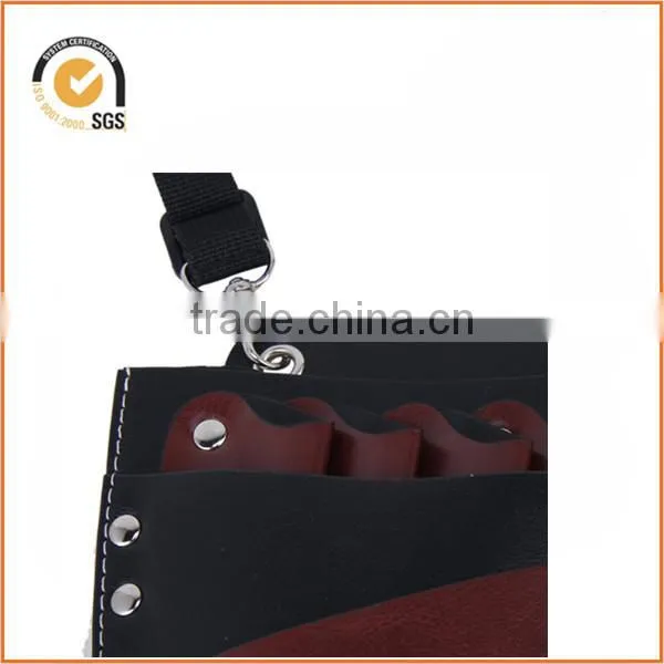 Black Artificial Leather Rivet Scissors Clips Organize Bag Hairdressing Holster Pouch Mobile Holder Case