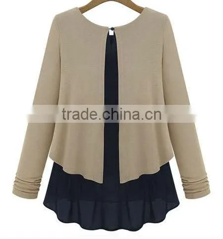 fashionable western style plu size 100% cotton t-shirts for lady's autumn wear